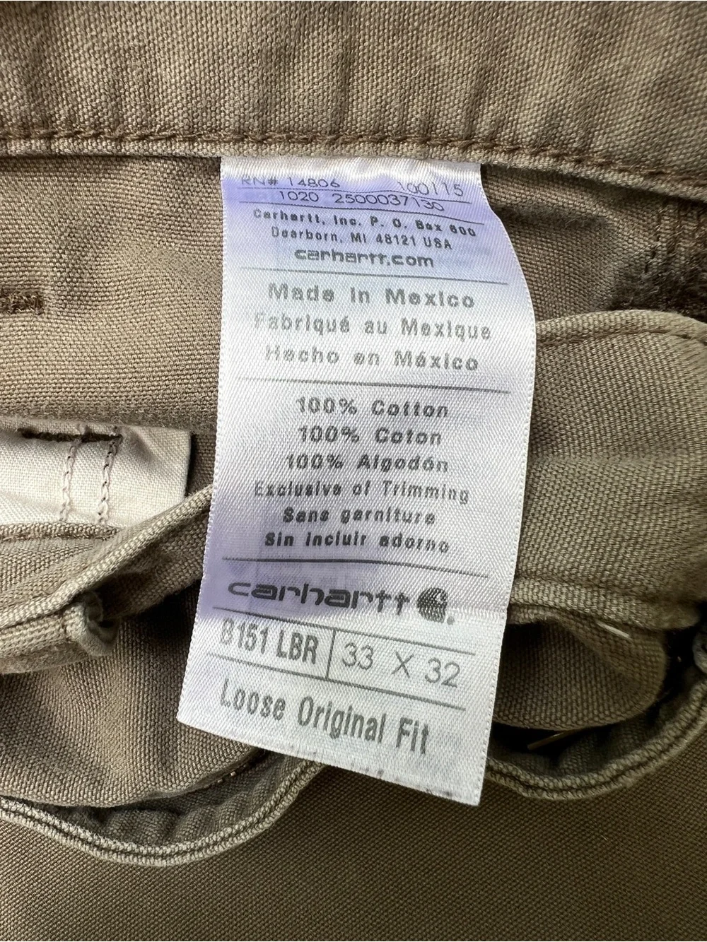 Vintage Carhartt Canvas Loose Fit Jeans - Mens Size 33x32